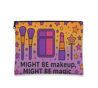 Starry Gradient Makeup Bag, Violet Magic Cosmetic Travel Pouch for Women, Portable Small Canvas Zipper Organizer, Gift for Festivals and Holidays 7x9 Inch