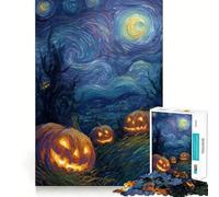 Starry Halloween Night Painting Adults Puzzles 1000 Piece Jigsaws Brain Teaser Home Pastime Image Assembly Memorable Gift 50x75cm