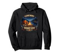 Starry Lake Campfire Escape Outdoor Night Adventure Pullover Hoodie