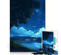 Starry Lakeside Jigsaw Puzzles for Adults 1000 Piece Smart Reason Toy Family Bond Smooth Edge Art Display 38x52cm
