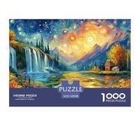 Starry Landscape 1000 Piece Jigsaw Puzzles Suitable for Decompression And Wall Decor Birthday Gifts Challenge Toy Gifts for Adults And Kids 52x38cm/1000pcs