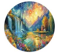 Starry Landscape Puzzles Fun Details Home Decoration 1000 Piece Waterfall Jigsaws Puzzles Educational Games for Adults & Kids Age 12 Years Up 1000pcs (67.5x67.5cm)
