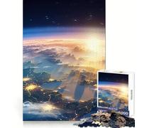 Starry Light Earth Space 1000 Piece Jigsaws for Teenagers Puzzle Logic Toy Together Fun Precision Cut Stylish Gift 38x26cm