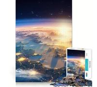 Starry Light Earth Space Jigsaw Puzzles 1000 Pieces for Teenagers Mental Toy Anxiety Relief Premium Cut Elegant Gift 50x75cm