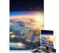 Starry Light Earth Space Jigsaw Puzzles for Teenagers 1000 Piece Mind Skill Toy Simple Fun Design Assembly Memorable Gift 38x52cm