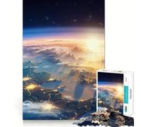 Starry Light Earth Space Jigsaw Puzzles for Teenagers 1000 Piece Mind Skill Toy Simple Fun Design Assembly Memorable Gift 38x52cm