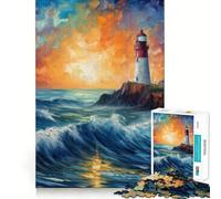 Starry Lighthouse 1000 Piece Jigsaw Puzzle for Teenagers Smart Toy Bonding Time Accurate Cut Art Collection Piece 38x26cm