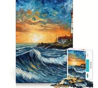 Starry Lighthouse 1000 Piece Jigsaw Puzzles for Adults Jigsaw Strong Logic Toy Group Play Clear Edge Perfect Present 50x75cm