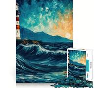 Starry Lighthouse 1000 Piece Jigsaw Puzzles for Adults Teenagers Brain Game Mind Calm Exact Cut 38x52cm
