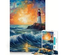 Starry Lighthouse 1000 Piece Jigsaw Puzzles for Adults Teenagers Brain Game Mind Calm Exact Cut 50x75cm