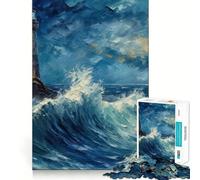 Starry Lighthouse 1000 Piece Jigsaws for Teenagers Puzzle Logic Toy Together Fun Precision Cut Stylish Gift 38x26cm