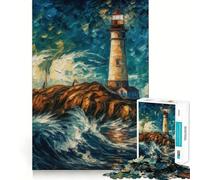 Starry Lighthouse Hard Jigsaw Puzzle for Adults 1000 Pieces Recall Upgrade Gentle Relax Clear Cut Unique Gift 50x75cm