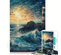 Starry Lighthouse Jigsaw Puzzles 1000 Pieces for Adults Boost Recall Relax Mind Accurate Edge Santa Wish List 50x75cm