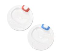 Starry Mart 3D Mount Fuji Ceramic Soy Sauce Dish Set, 1 Red & 1 Blue Embossed Fuji Dipping Plates Ø9.5cm, Japanese Small Seasoning Plates for Sushi, Wasabi