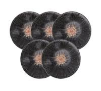 Starry Mart Bloom Minoyaki Sendan Tokusa Deep Plate Set of 5 - Japanese Ceramic Dinnerware Ø22cm | H4.5cm - Microwave & Dishwasher Safe - Imported from Japan - Housewarming Gift (Black)