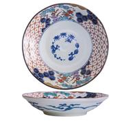 Starry Mart Bloom Minoyaki Somenishiki Koimari Japanese Deep Plate - Traditional Japanese Ceramic Dish, Ø20.5cm H4.5cm, Random Pattern, Ideal for Soup & Rice (Set of 1)