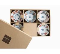 Starry Mart Bloom Minoyaki Somenishiki Koimari Japanese Plate Ø16cm | H2.5cm (Random Pattern) Desert Serving Dinner Set Bread Plate (Set of 5)