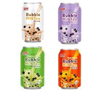 Starry Mart Canned Bubble Tea - Rico Bubble Milk Tea Assorted Flavors | 350g Cans (Pack of 4) | Smooth & Creamy Taiwanese Milk Tea