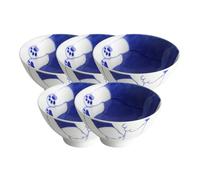 Starry Mart Ceramic Cat-Themed Bowl Set - Ai Nyanya Collection (Ø11.5cm | H6cm, Set of 5) - Black Kitten Design - Microwave & Dishwasher Safe - Imported from Japan