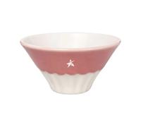 Starry Mart Japanese Ceramic Mount Fuji Bowl, Pink Two-Tone Fluted Serving Bowl Ø13.5cm | H7cm, Ceramic Rice Noodle Salad Bowl for Home Dining, 1Pcs