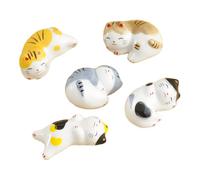 Starry Mart Lucky Cat Ceramic Chopstick Holders 5pcs Assorted Designs (Set of 2) Ceramic Maneki Neko Chopstick Rests