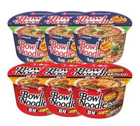 Starry Mart NS Korean Instant Bowl Noodles Soup (Pack of 6) (One Size, Hot and Spicy & Kimchi)