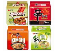 Starry Mart NS Ramyun Original, Kimchi, Chapagetti Chajangmyun Jjajang, Soon Veggie Korean Ramen Noodles Mix Bundle (Pack of 20) HALAL - 4 Assorted Flavour