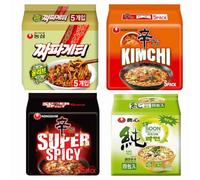 Starry Mart NS Ramyun RED Super Spicy, Kimchi, Chapagetti Chajangmyun Jjajang, Soon Veggie Korean Ramen Noodles Mix Bundle (Pack of 20) HALAL - 4 Assorted Flavour