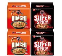Starry Mart NS Ramyun RED Super Spicy & Kimchi Korean Ramen Noodles Mix Bundle 120g (Pack of 20) HALAL