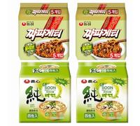 Starry Mart NS Ramyun Soon Veggie & Chapagetti Chajangmyun Jjajang Korean Ramen Noodles Mix Bundle (Pack of 20) HALAL