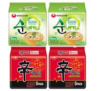 Starry Mart NS Ramyun Soon Veggie & Original Korean Ramen Noodles Mix Bundle (Pack of 20) HALAL