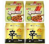 Starry Mart NS Ramyun Spicy Chicken & Chapagett Korean Ramen Instant Noodles Mix Bundle 120g (Pack of 20)