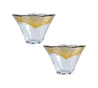 Starry Mart Sakura Mt. Fuji Glass Sake Cup Set 80ml (2 Cup) | Handcrafted Japanese Crystal Glass with Mt. Fuji Design | Elegant Drinkware for Sake, Whiskey, Tea (Blue)
