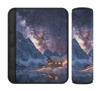 Starry Milky Way Snowy Mountain Scenery 2 Pack car seat Shoulder Strap Covers, More Comfort Driving, Cute Seatbelt Covers for Backpack