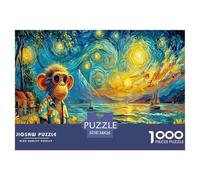 Starry Monkey 1000 Pieces Challenging Game Toys Gift -Sunflowers Van Gogh Style Landscape for Home Wall Decoration Puzzle for Adults Kids38x26cm/1000pcs