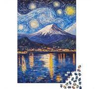 Starry Mountain Reflections 1000-Piece Jigsaw Puzzle for Adults, 38x26cm/1000pcs; Clean White Cardboard for Sorting; A Quiet Indoor Pastime at Home