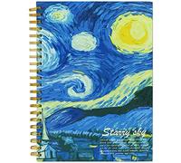 Starry Night Aesthetic Art Mix Media Sketchbook,98lb/160gsm Acid Free Thick Paper Drawing Sketching,1 Pack of A4 Blank Spiral Bound Journal Notebook, Sketch Pad Book for Kids Student and Adult