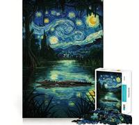 Starry Night Alligator 1000 Piece Jigsaw Puzzles for Teenagers Reason Skill Toy Quiet Calm Exact Cut Xmas Surprise 38x52cm