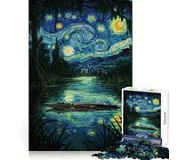 Starry Night Alligator Teenagers 1000 Piece Jigsaw Puzzle Strong Logic Toy Leisure Fun Clear Edge Art Collectible 38x26cm