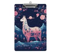 Starry Night Alpaca Clipboard, A4 Acrylic Clipboard with Hanging Hole, Ultra-Light Clip Board - Holds 100 Sheets, Shatterproof Document Holder for Office, 12.5" X 8.5"