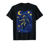 Starry Night Astronaut Artistic Van Gogh Outer Space Lover T-Shirt