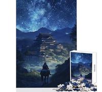 Starry Night at The Castle Puzzles for Teenagers 1000 Pieces Gifts Birthday Pattern Assembly Toy Wall Decor Suitable for Ages 14 And Up size 38x52cm