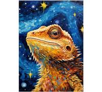 Starry Night Bearded Dragon Jigsaw Puzzle 300/500/1000 Piece (1000pc (50×75cm))