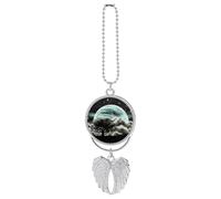 Starry Night Black Tree Art Car Hanging Pendant, Zinc Alloy Rearview Mirror Charms - Relieve Visual Fatigue, Vintage Keychain Pendant, Lucky Car Interior Hanging Decoration, Silver-Style