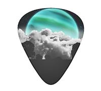 Starry Night Black Tree Art Printed Guitar Picks With Organizer Storage Box 0.46 0.71 0.96 Mm Includes Thin Medium Heavy For Bass Electric Acoustic Guitars Ukulele 12 Pack