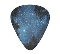 Starry Night Blue Guitar Picks 12 Pack Set Guitar Gift for Bass Picks Acoustic Guitars Plectrums with Clear Storage Box