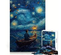 Starry Night Boatman 1000 Piece Jigsaws for Teenagers Puzzle Logic Toy Together Fun Precision Cut Stylish Gift 50x75cm