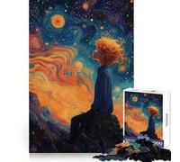 Starry Night Boy 1000 Piece Jigsaw Puzzles for Adults Teenagers Thought Toy Leisure Time Accurate Edge Wall Art Decor 38x52cm