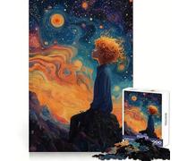 Starry Night Boy 1000 Piece Jigsaw Puzzles for Adults Teenagers Thought Toy Leisure Time Accurate Edge Wall Art Decor 38x26cm