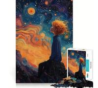 Starry Night Boy 1000 Piece Jigsaw Puzzles for Adults Teenagers Thought Toy Leisure Time Accurate Edge Wall Art Decor 38x26cm